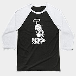 Merry alternative X-mess Greetings, sarcastic Xmas pun. Baseball T-Shirt